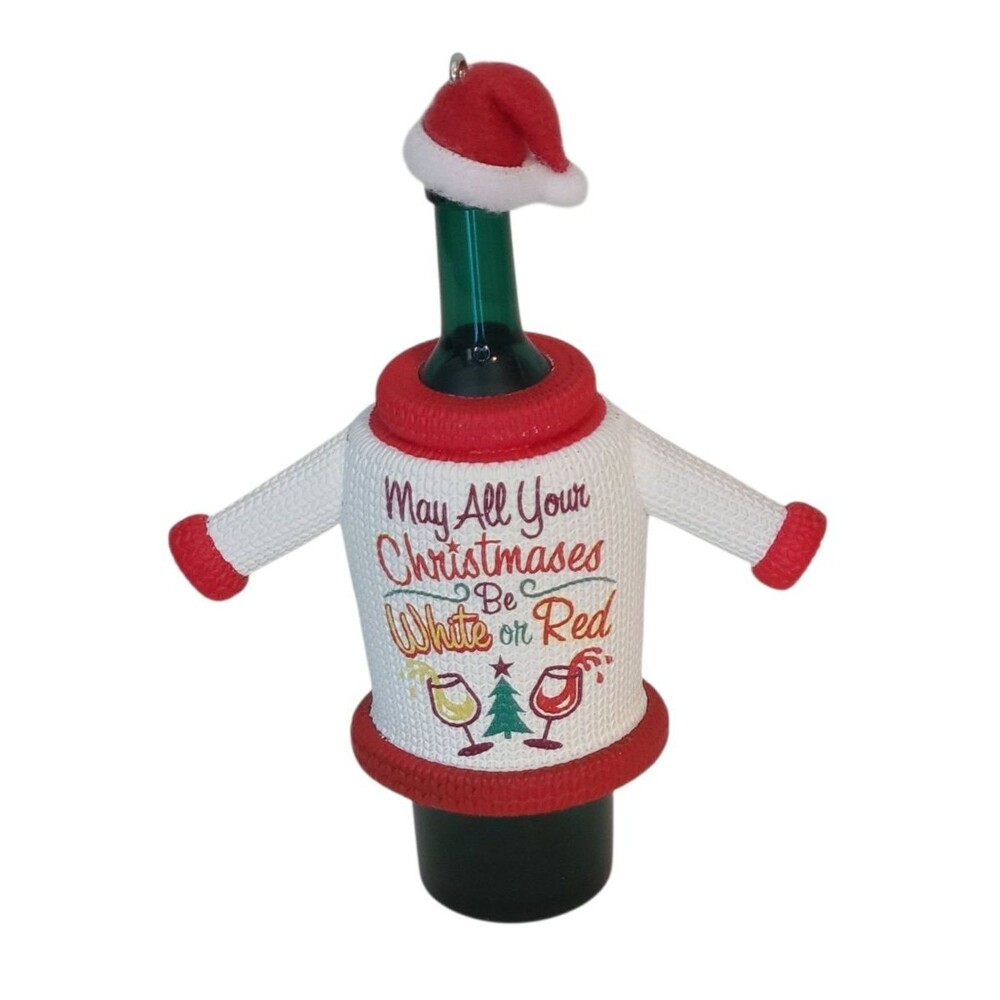 2022 Hallmark Keepsake Ornament "May All Your Christmases Be White Or Red" wine